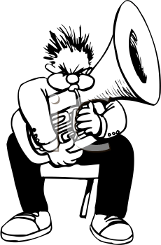 Playing the tuba